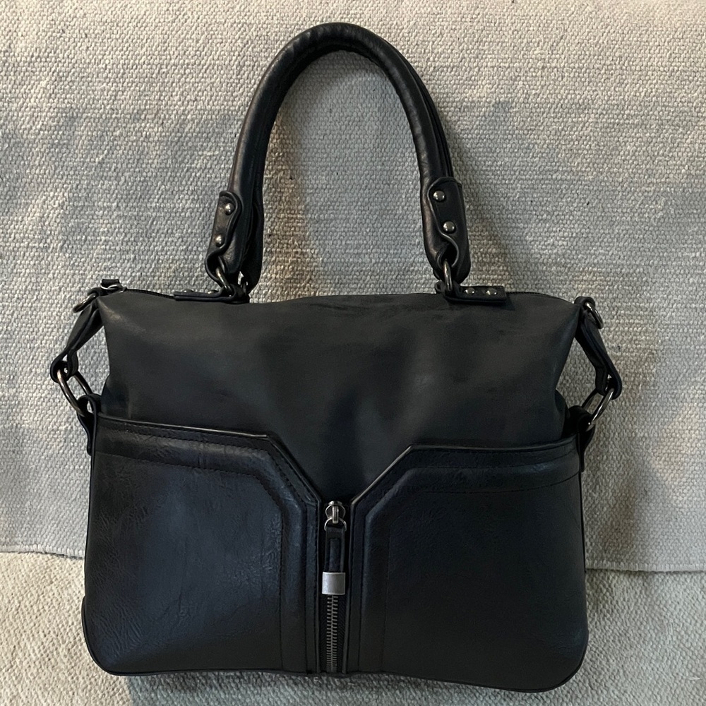Handbag with removable Crossbody strap charcoal dark gray Bag